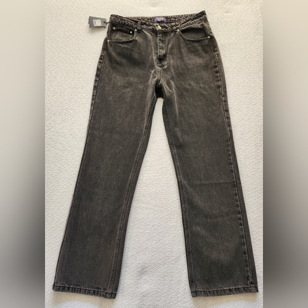 CAVALLI CLASS NWT Black 5-Pocket Straight High-Rise Cropped Jeans. Size M. - Picture 8 of 16